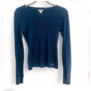 VINTAGE ABERCROMBIE 100% COTTON BLUE LONG SLEEVE TOP SIZE MEDIUM